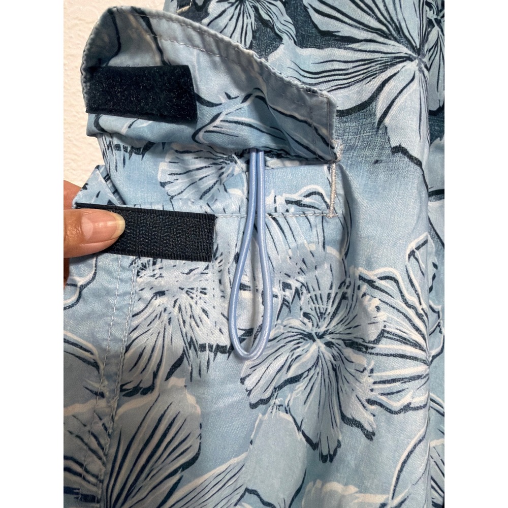 Newport Blue Mens Medium Swim Trunks Blue Tropical Hibiscus Floral Mesh Lined - Picture 5 of 7